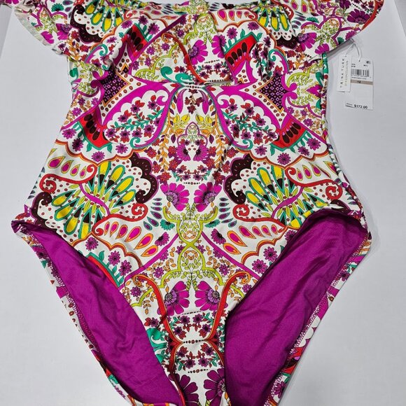 Trina Turk Printed Ruffle One-Piece Swimsuit - Picture 5 of 13